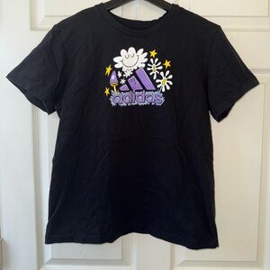 Adidas Retro Inspired Black and Purple Graphic Tee